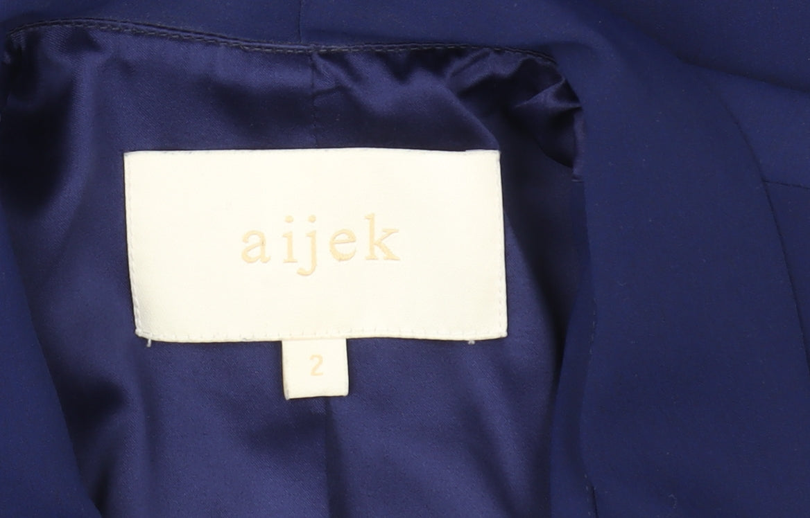 Womens UK Size 2 aijek Blue Basic Jacket
