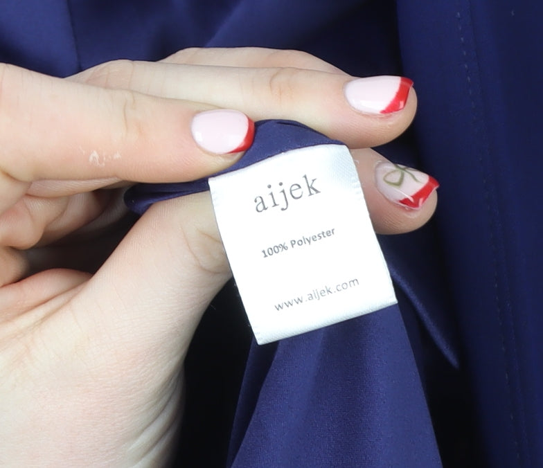 Womens UK Size 2 aijek Blue Basic Jacket