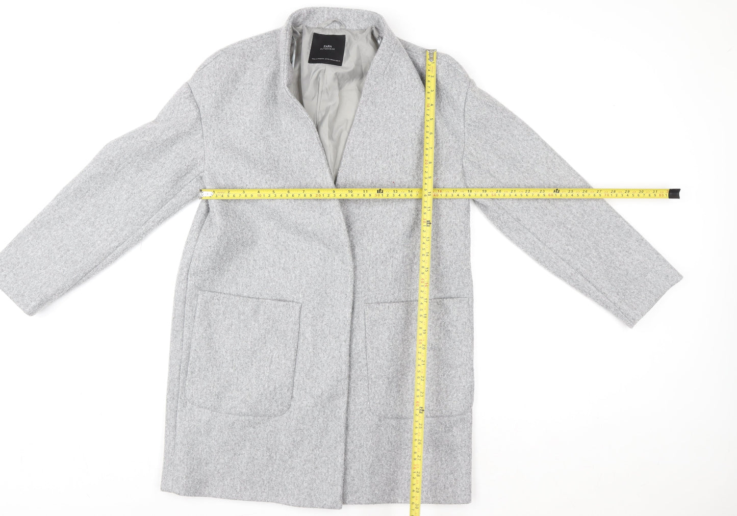 Womens UK Size XS Zara Grey Overcoat