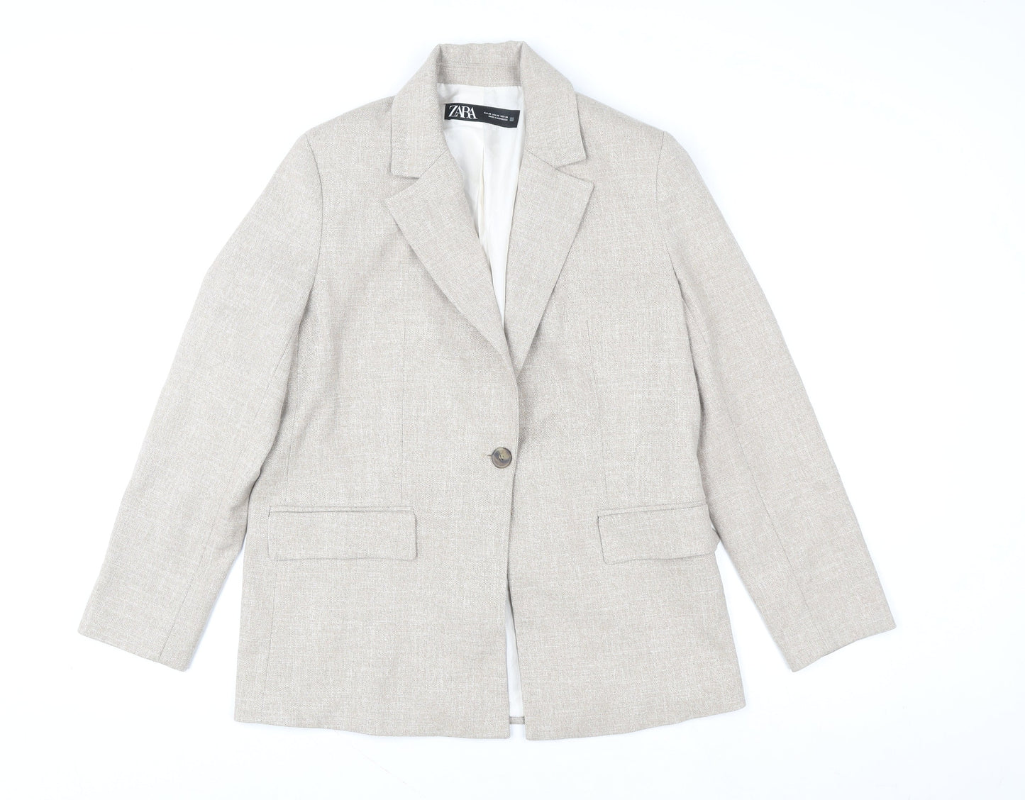 Womens UK Size XS Zara Regular Beige Blazer