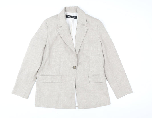 Womens UK Size XS Zara Regular Beige Blazer