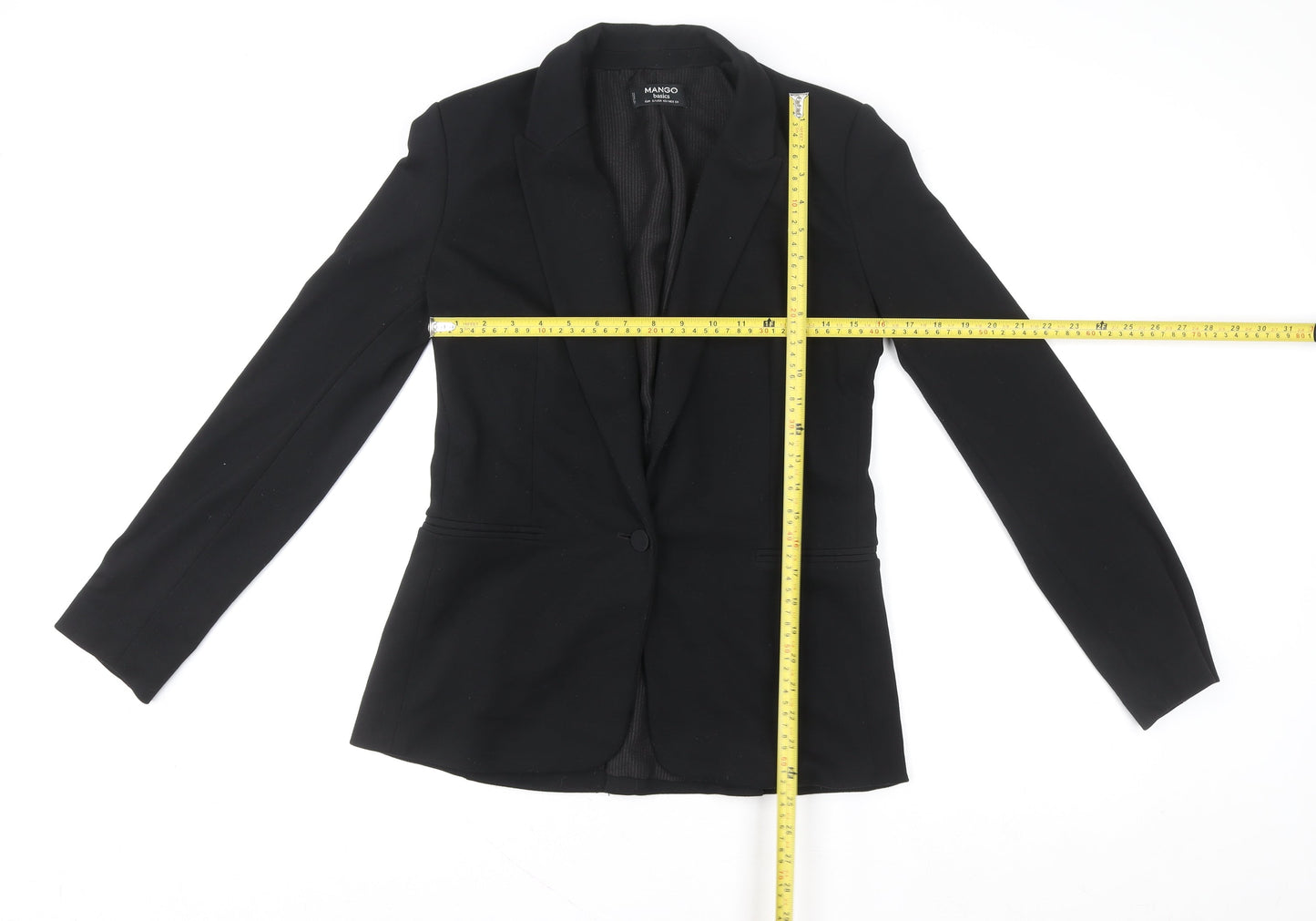 Womens UK Size 8 Mango Black Basic Jacket