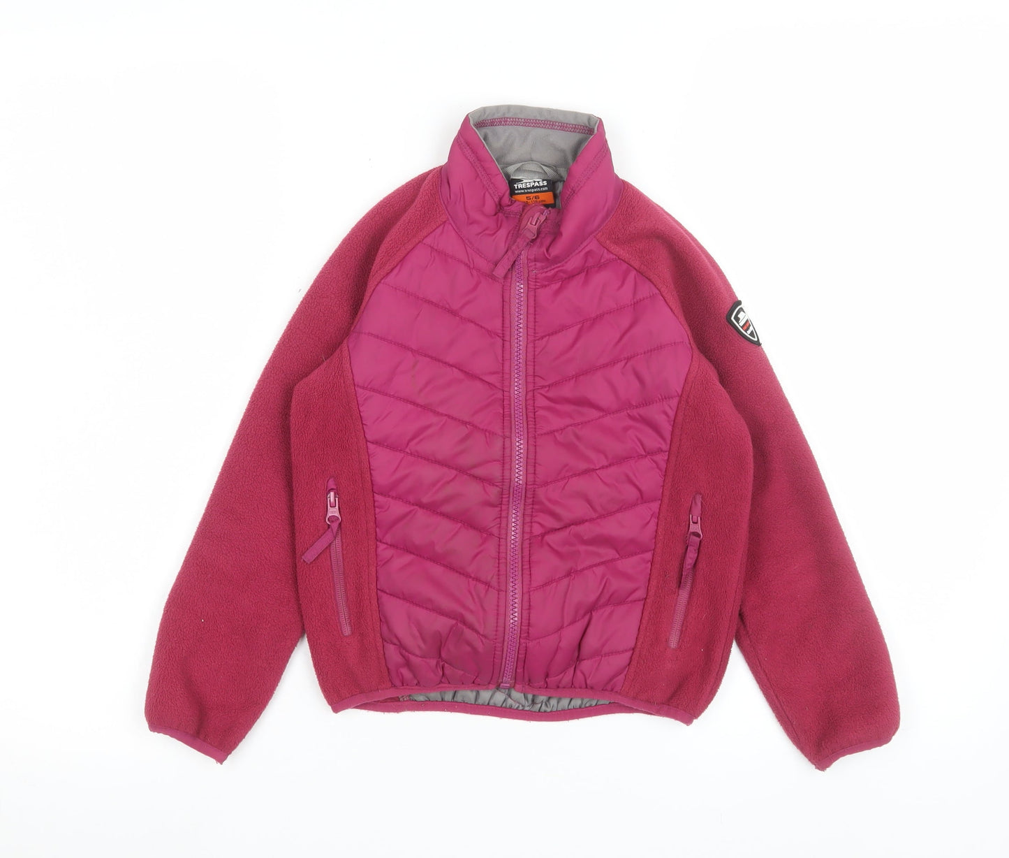Girls UK Size 5-6 Years Trespass Pink Puffer Jacket