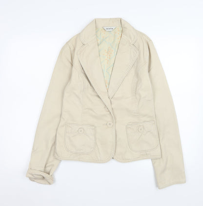 Womens UK Size 10 Moto Beige Blazer