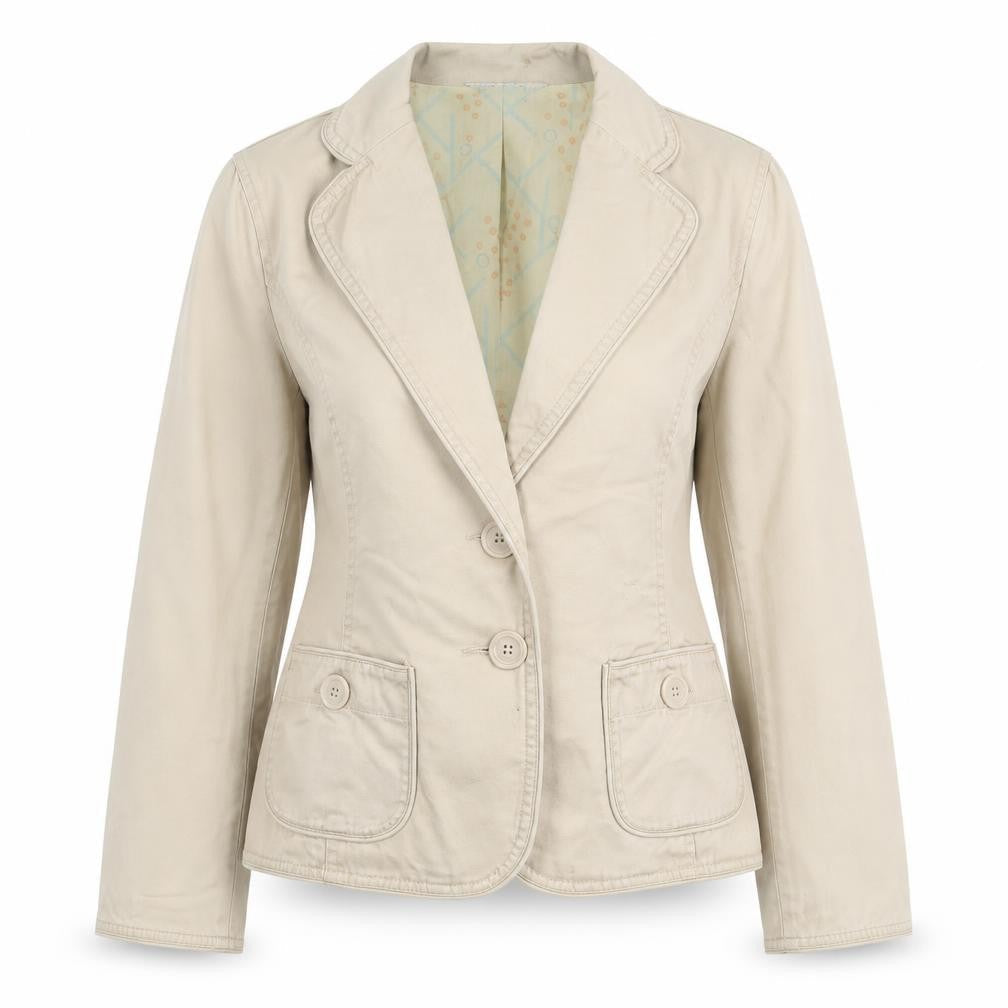Womens UK Size 10 Moto Beige Blazer