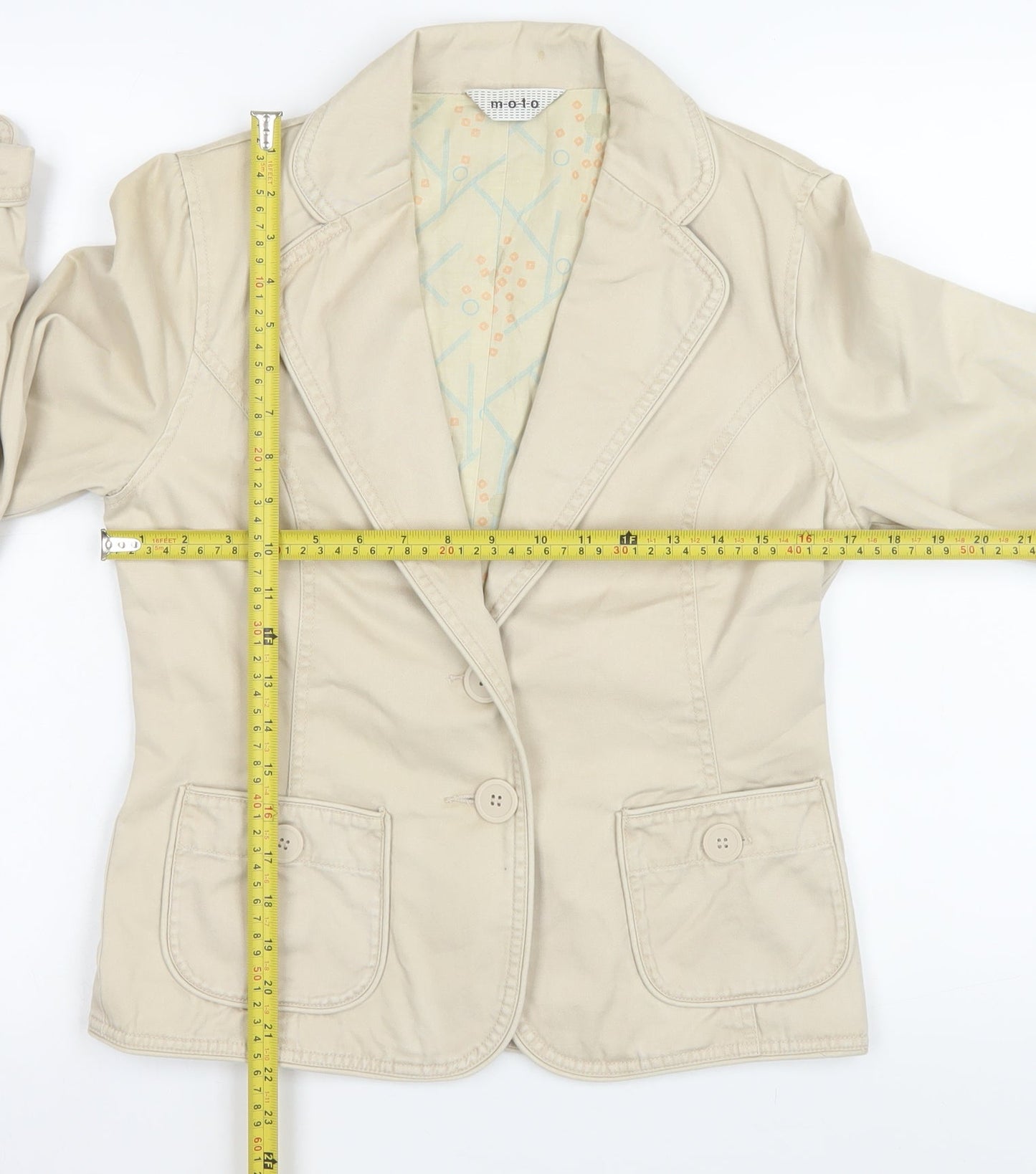 Womens UK Size 10 Moto Beige Blazer