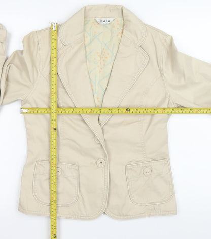 Womens UK Size 10 Moto Beige Blazer