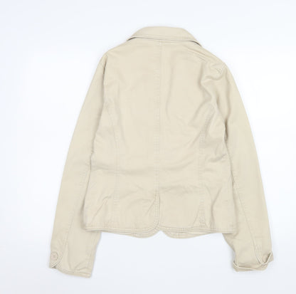 Womens UK Size 10 Moto Beige Blazer
