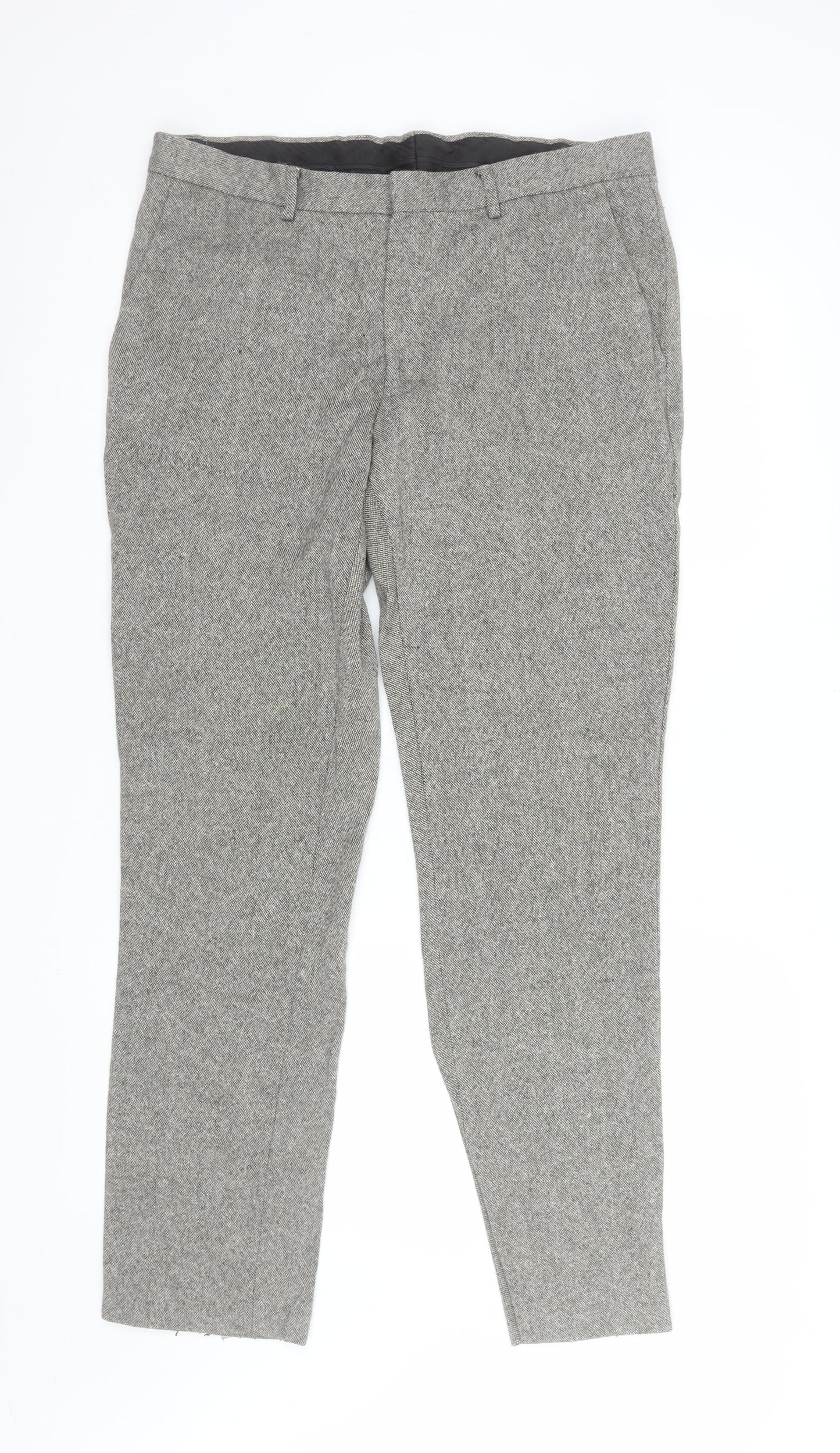 Mens UK Size L Topman Slim Fit Dress Pants Grey Trousers