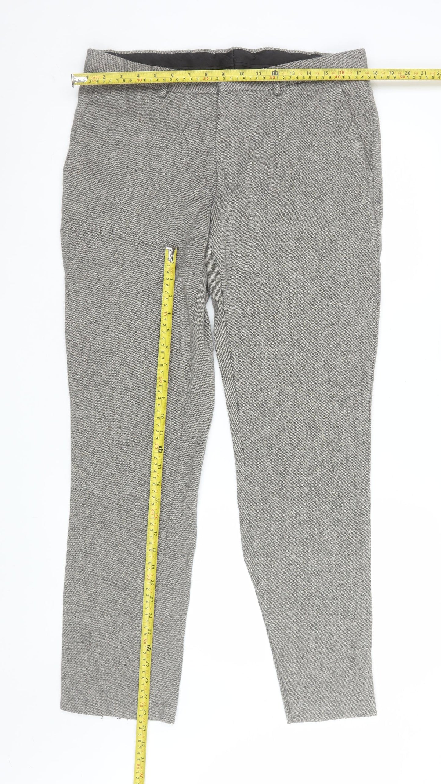 Mens UK Size L Topman Slim Fit Dress Pants Grey Trousers