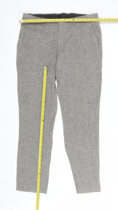 Mens UK Size L Topman Slim Fit Dress Pants Grey Trousers
