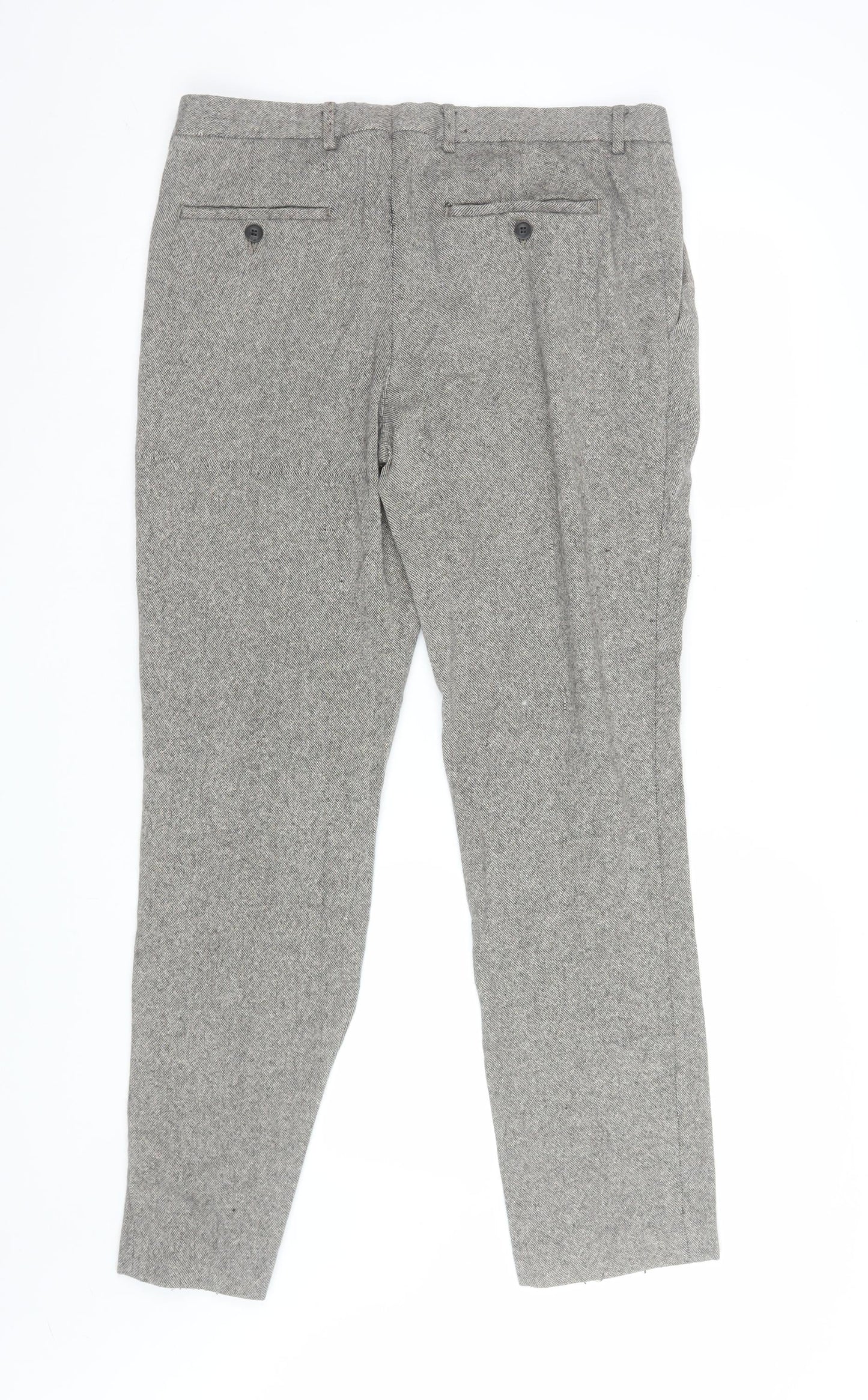 Mens UK Size L Topman Slim Fit Dress Pants Grey Trousers