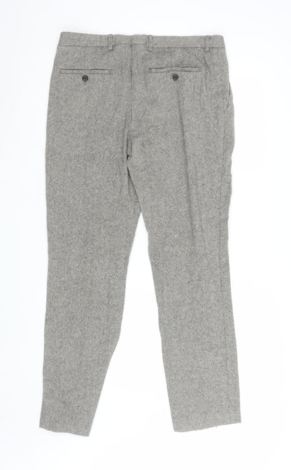 Mens UK Size L Topman Slim Fit Dress Pants Grey Trousers
