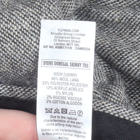 Mens UK Size L Topman Slim Fit Dress Pants Grey Trousers