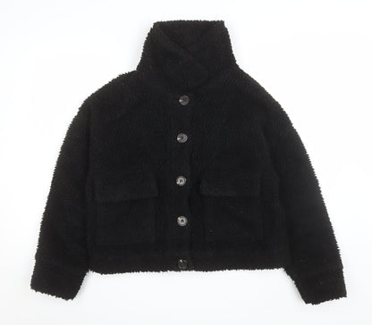 Womens UK Size 8 Missguided Black Bomber Jacket