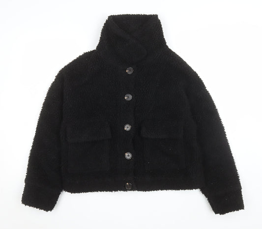 Womens UK Size 8 Missguided Black Bomber Jacket