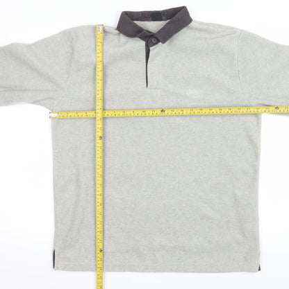 Mens UK Size L Cotton Traders Grey Henley Sweatshirt