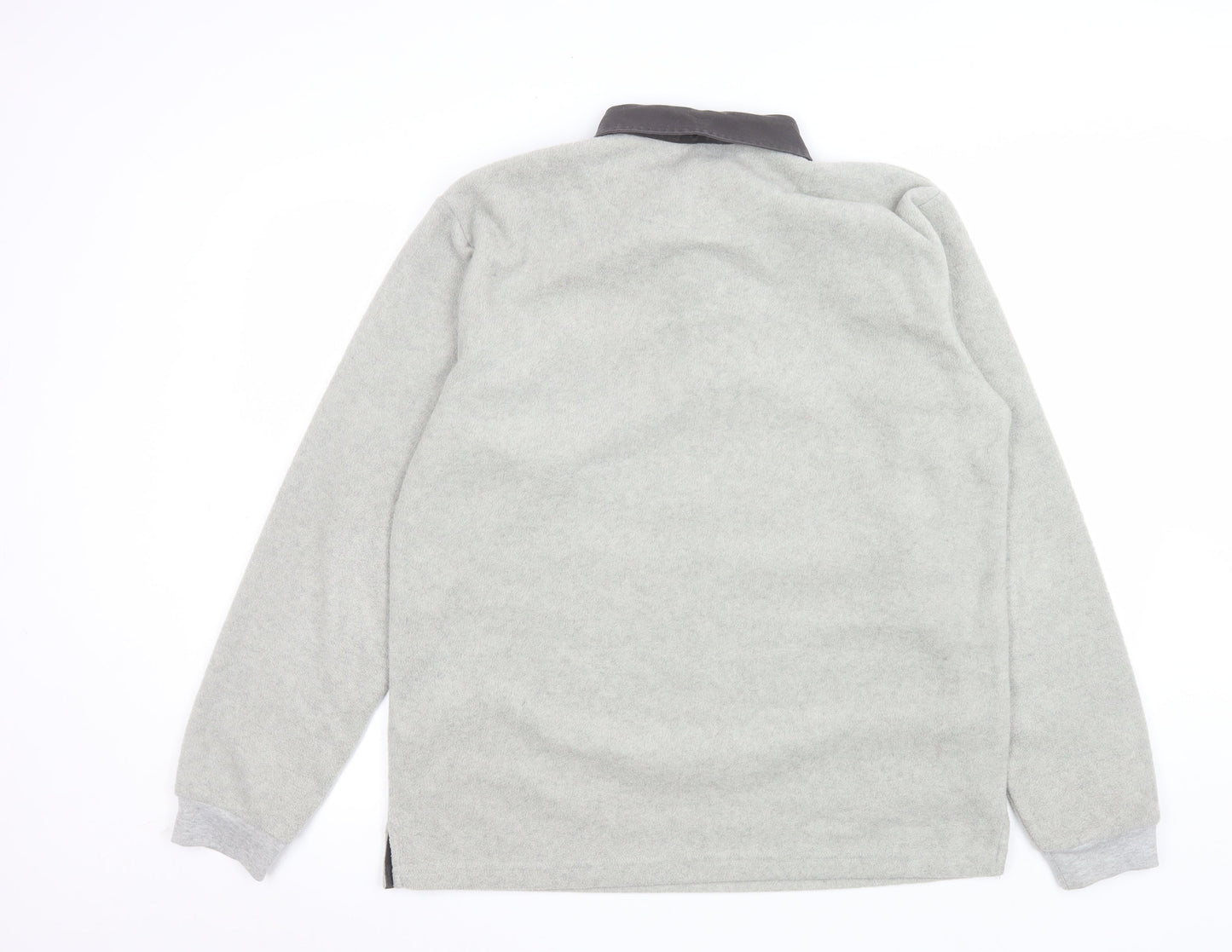 Mens UK Size L Cotton Traders Grey Henley Sweatshirt