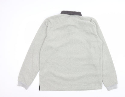 Mens UK Size L Cotton Traders Grey Henley Sweatshirt