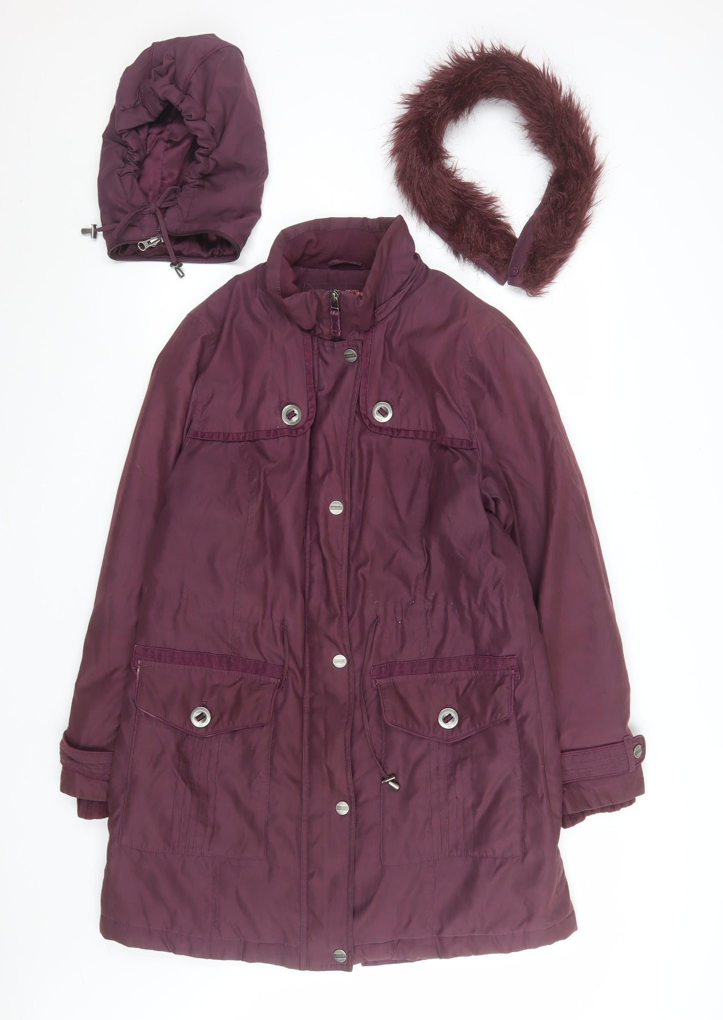 Womens UK Size M Marks and Spencer Purple Parka Coat