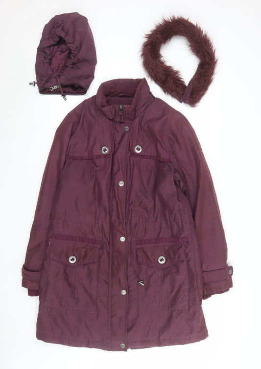 Womens UK Size M Marks and Spencer Purple Parka Coat