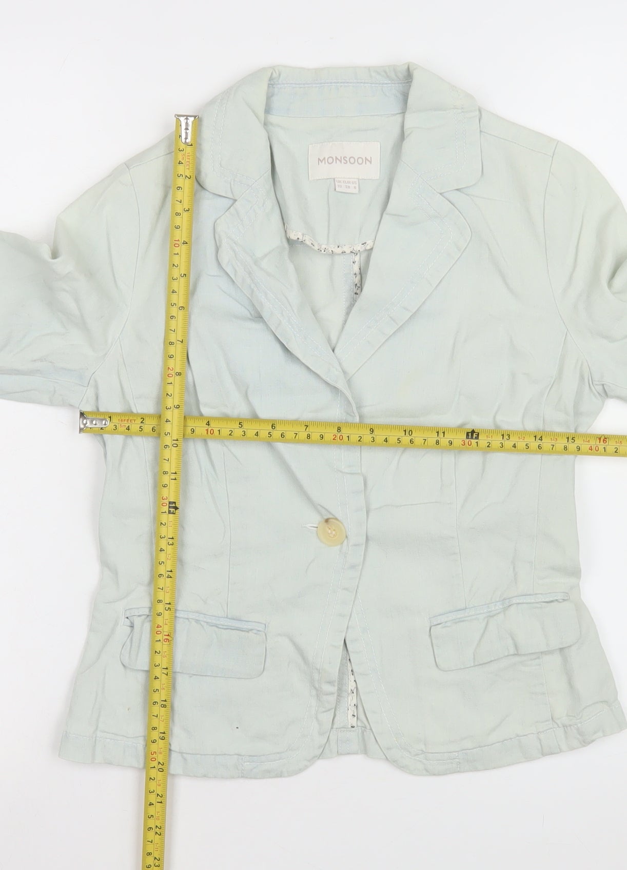 Womens UK Size 10 Monsoon Blue Basic Blouse