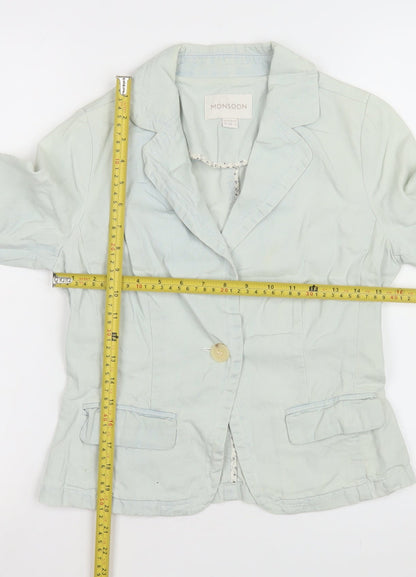Womens UK Size 10 Monsoon Blue Basic Blouse