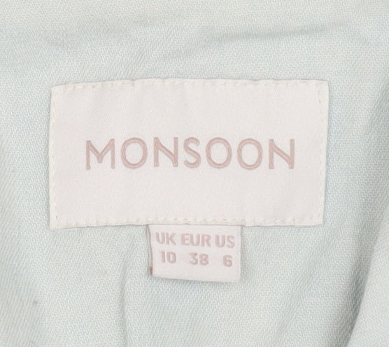 Womens UK Size 10 Monsoon Blue Basic Blouse
