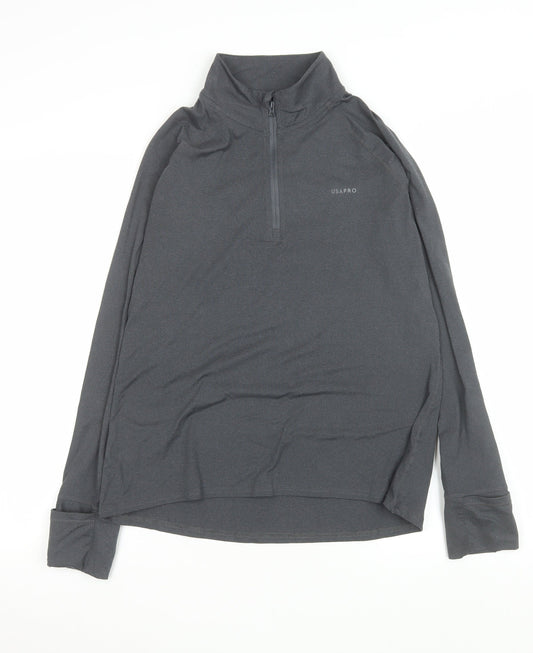 Womens UK Size 16 USA Pro Grey Gym & TrainingYogaRunning & JoggingFitness T-Shir