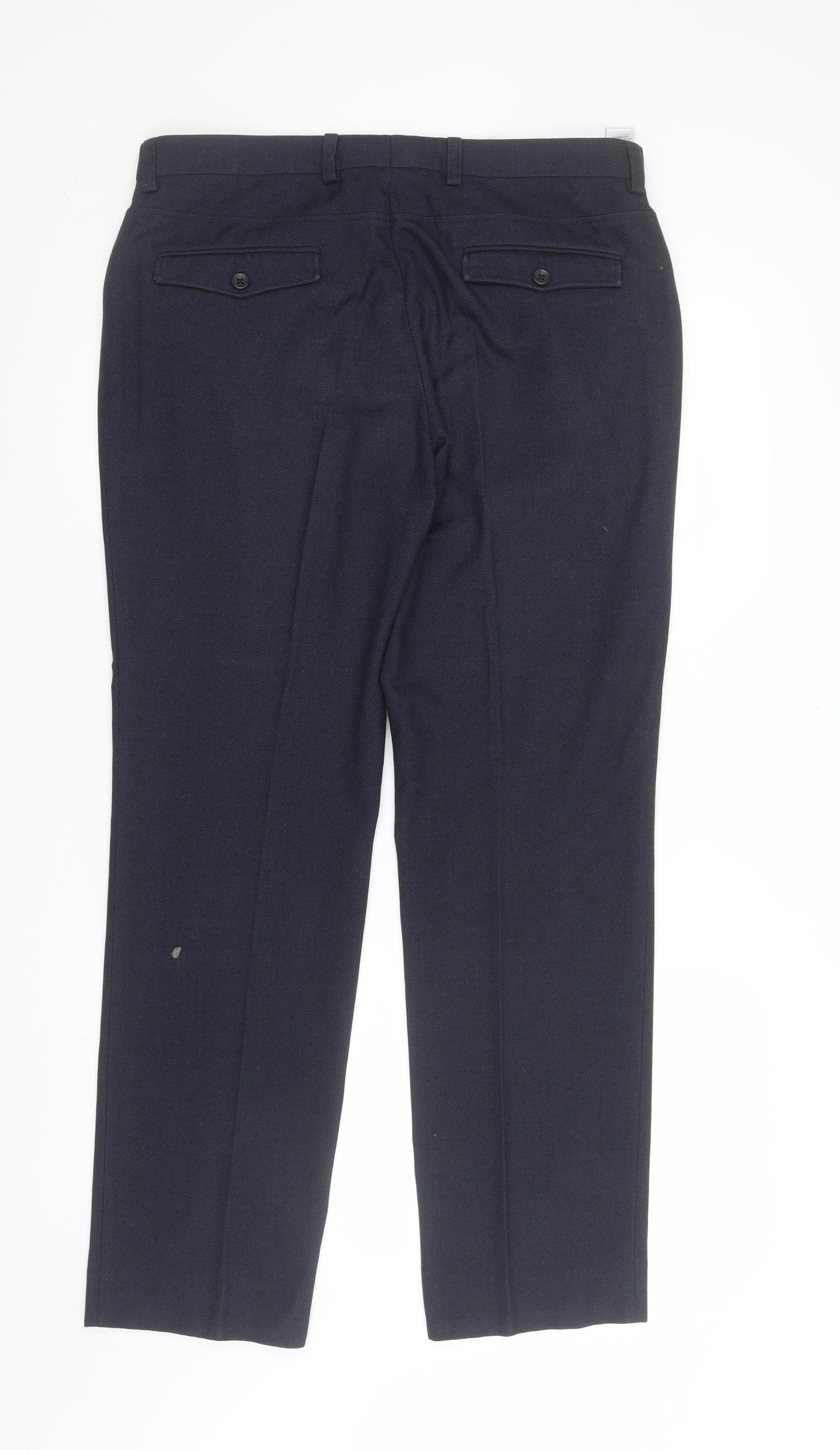 Mens UK Size 34R NEXT Regular Fit Dress Pants Blue Trousers