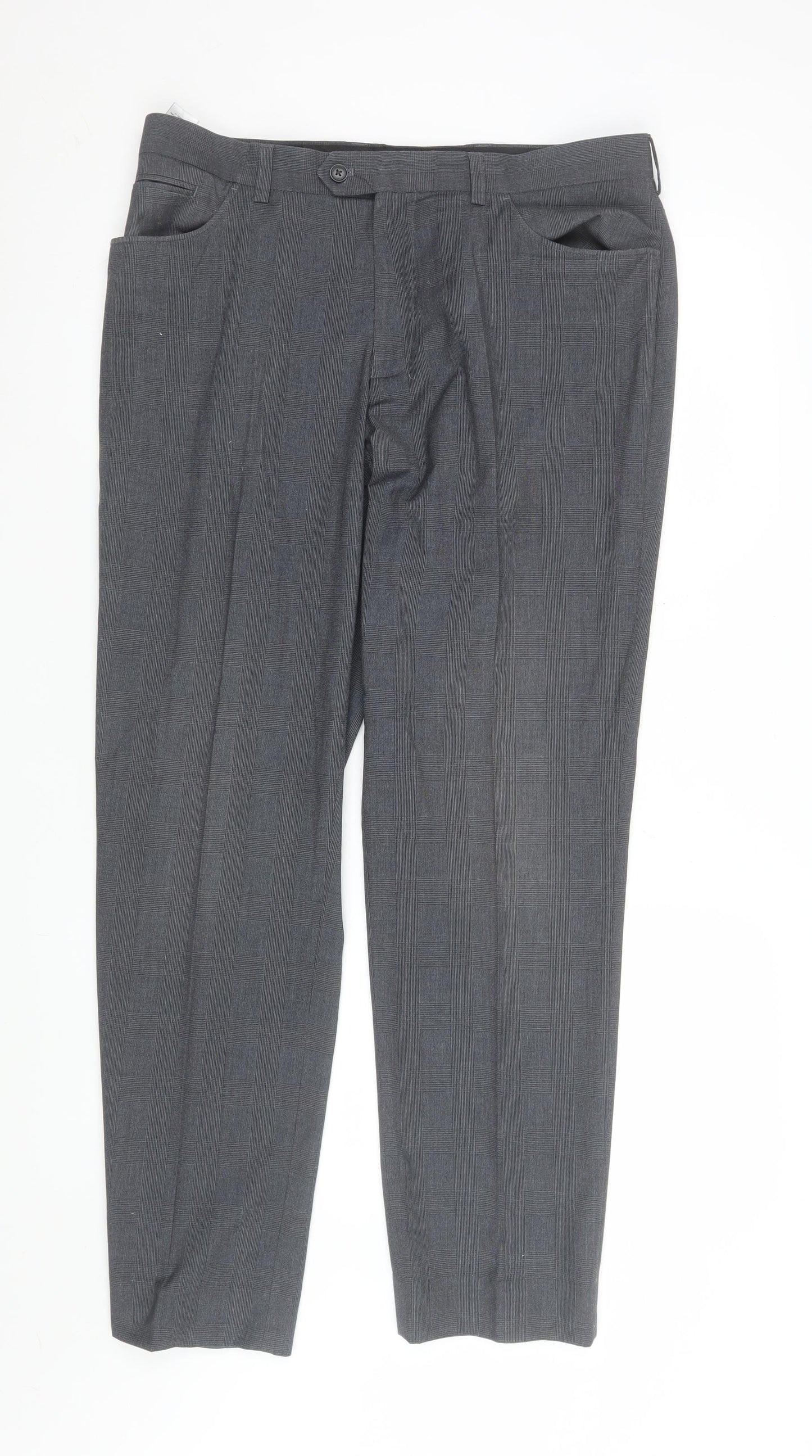 Mens UK Size M NEXT Regular Fit Dress Pants Grey Trousers