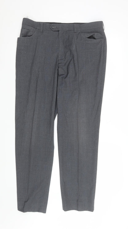 Mens UK Size M NEXT Regular Fit Dress Pants Grey Trousers