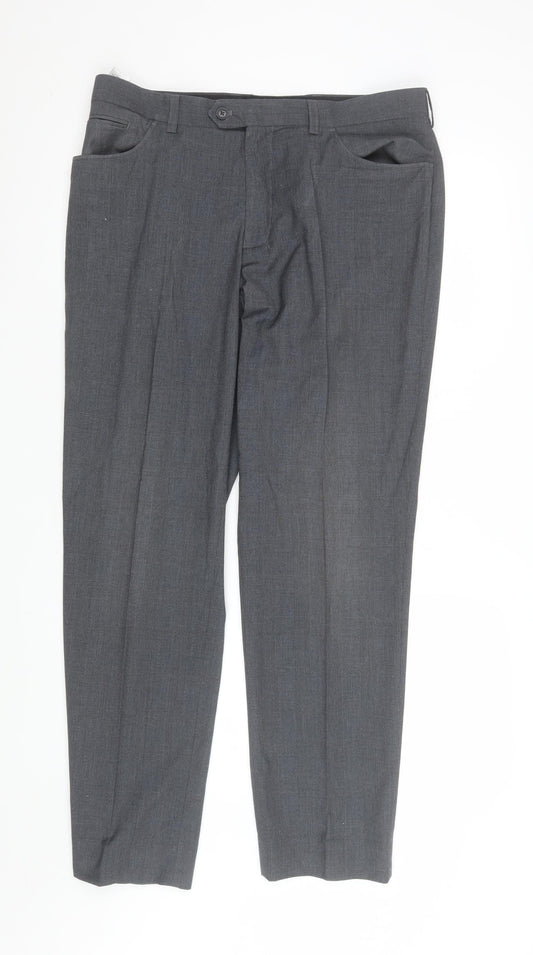 Mens UK Size M NEXT Regular Fit Dress Pants Grey Trousers