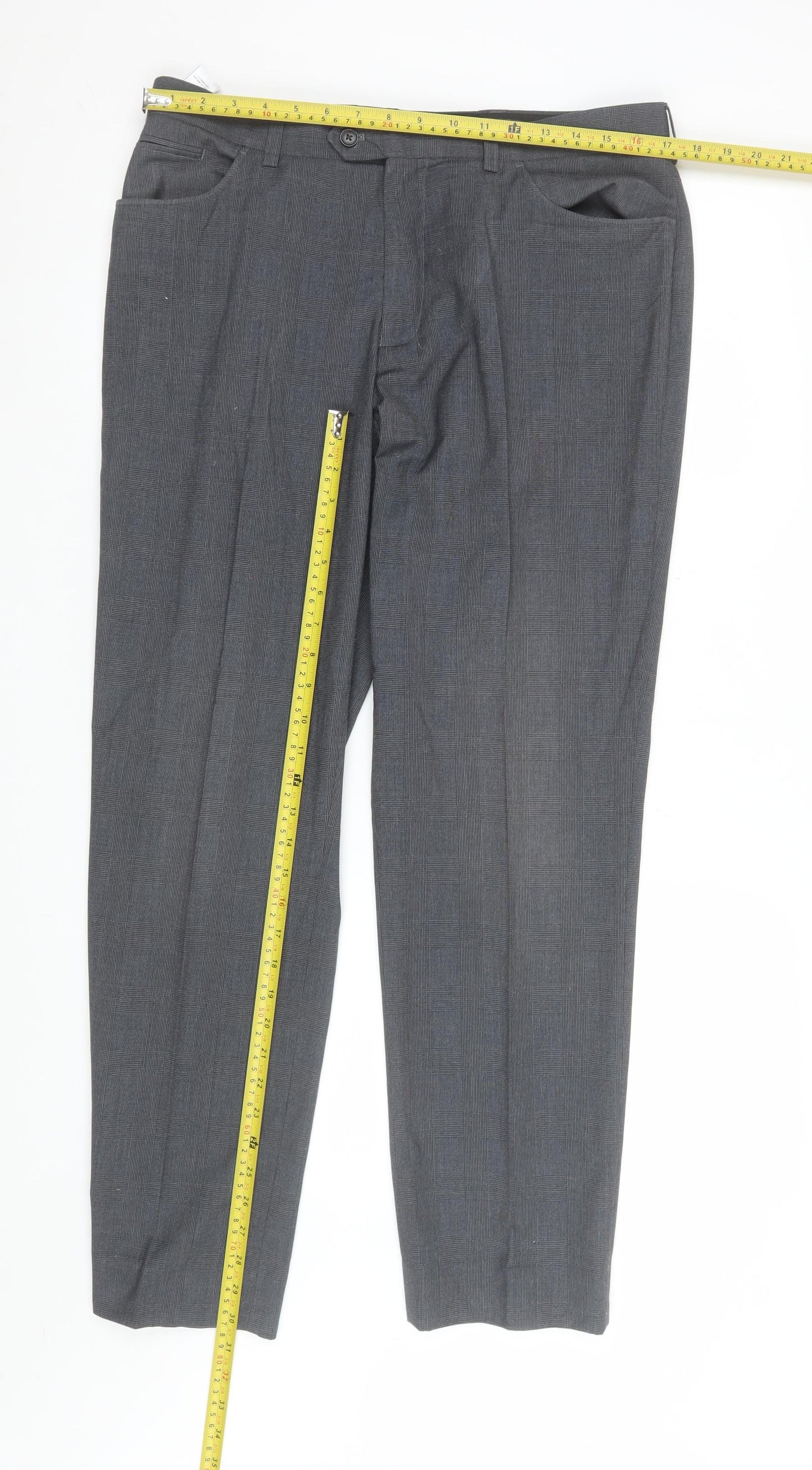 Mens UK Size M NEXT Regular Fit Dress Pants Grey Trousers