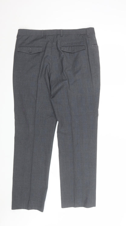 Mens UK Size M NEXT Regular Fit Dress Pants Grey Trousers