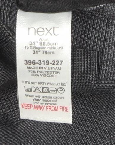 Mens UK Size M NEXT Regular Fit Dress Pants Grey Trousers
