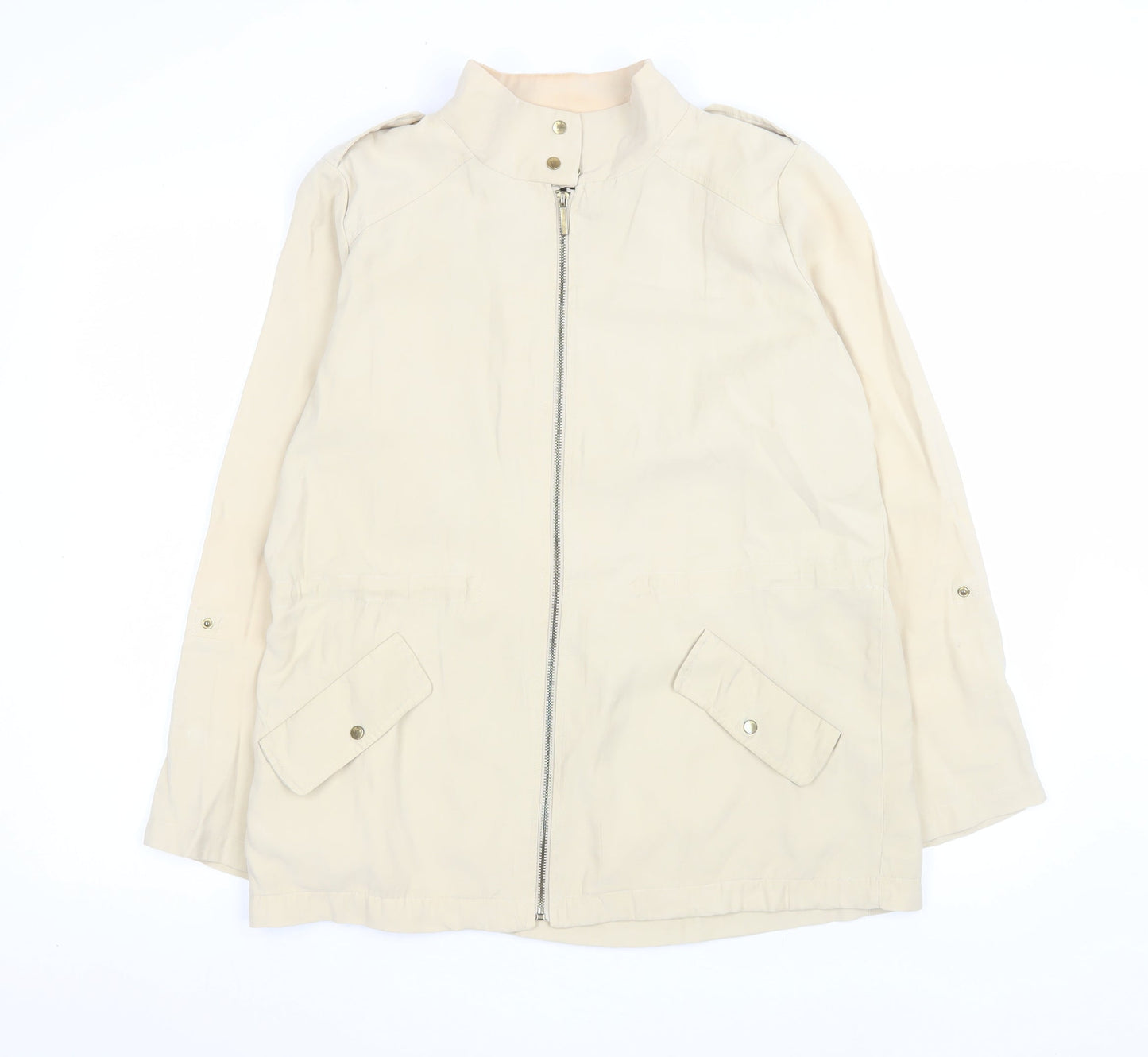 Womens UK Size 12 Zara Beige Basic Jacket