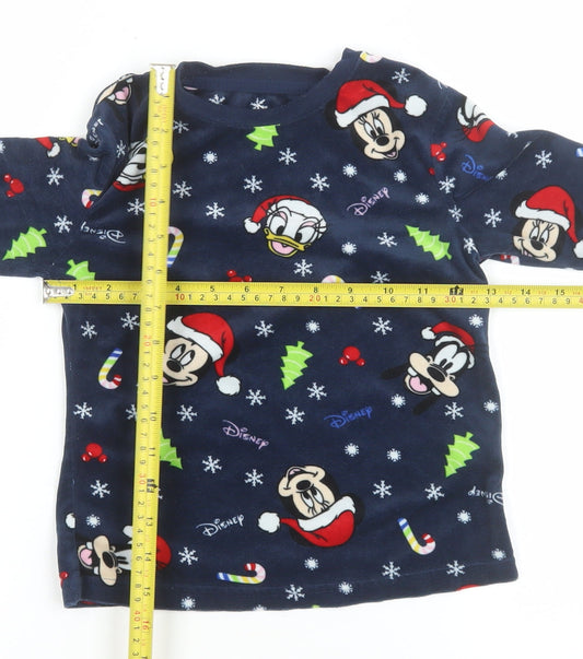 Disney Girls Blue Christmas Fleece Pyjama Top 5-6 Years Mickey & Friends