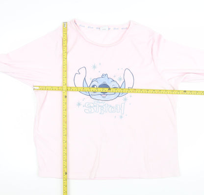 Disney Women’s Pink Stitch Long Sleeve Pyjama Top Size 16-18