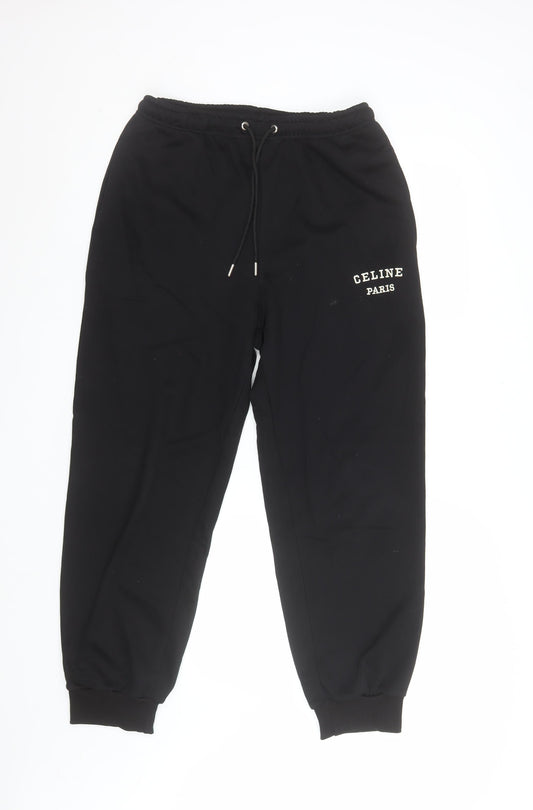 Mens UK Size XL Celine Regular Fit Jogger Black Trousers