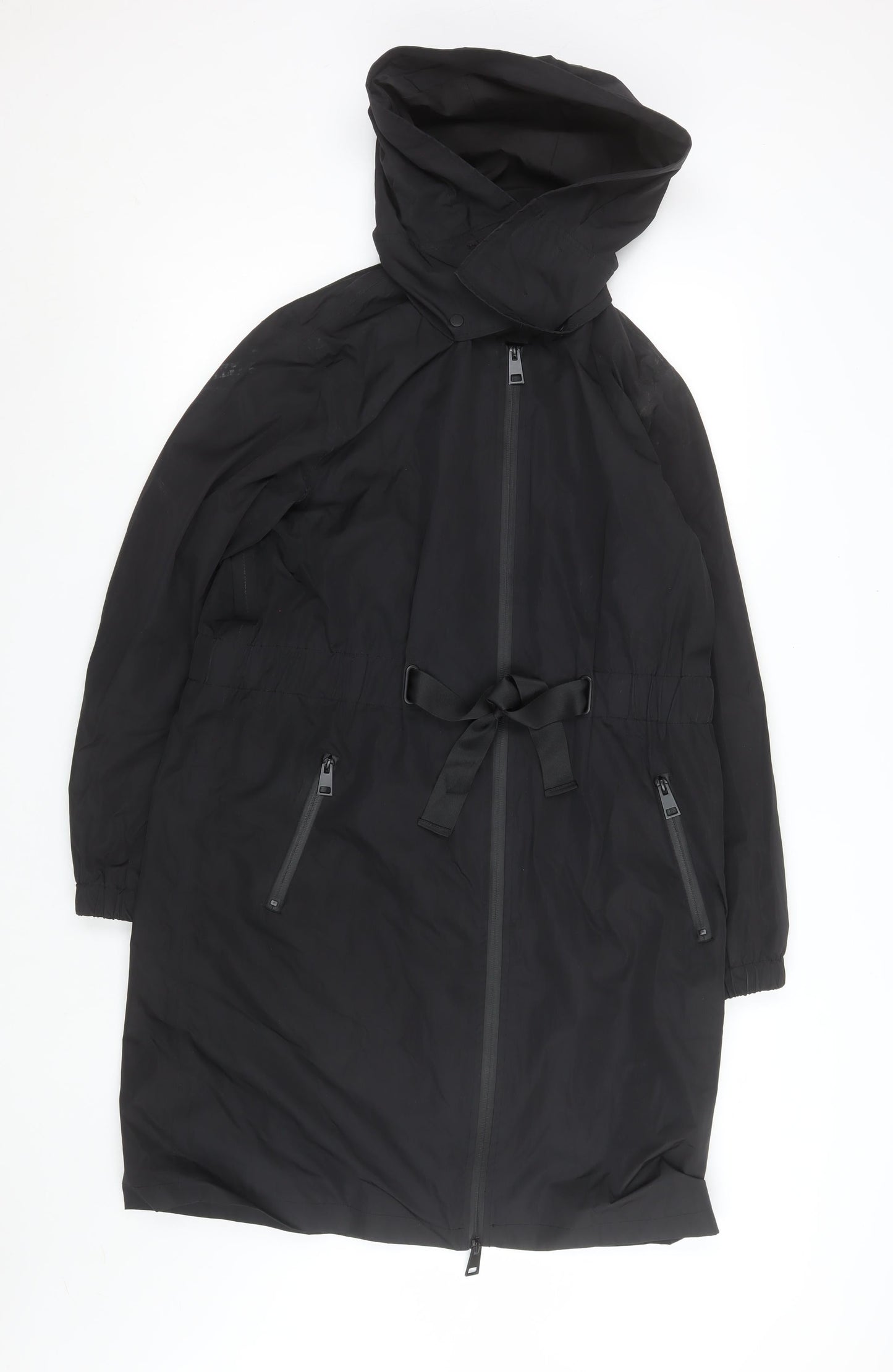 Womens UK Size 8 F&F Black Parka Coat