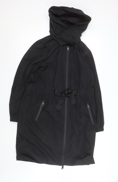 Womens UK Size 8 F&F Black Parka Coat
