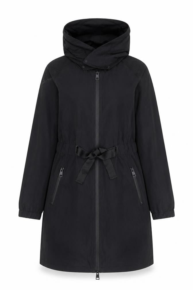 Womens UK Size 8 F&F Black Parka Coat