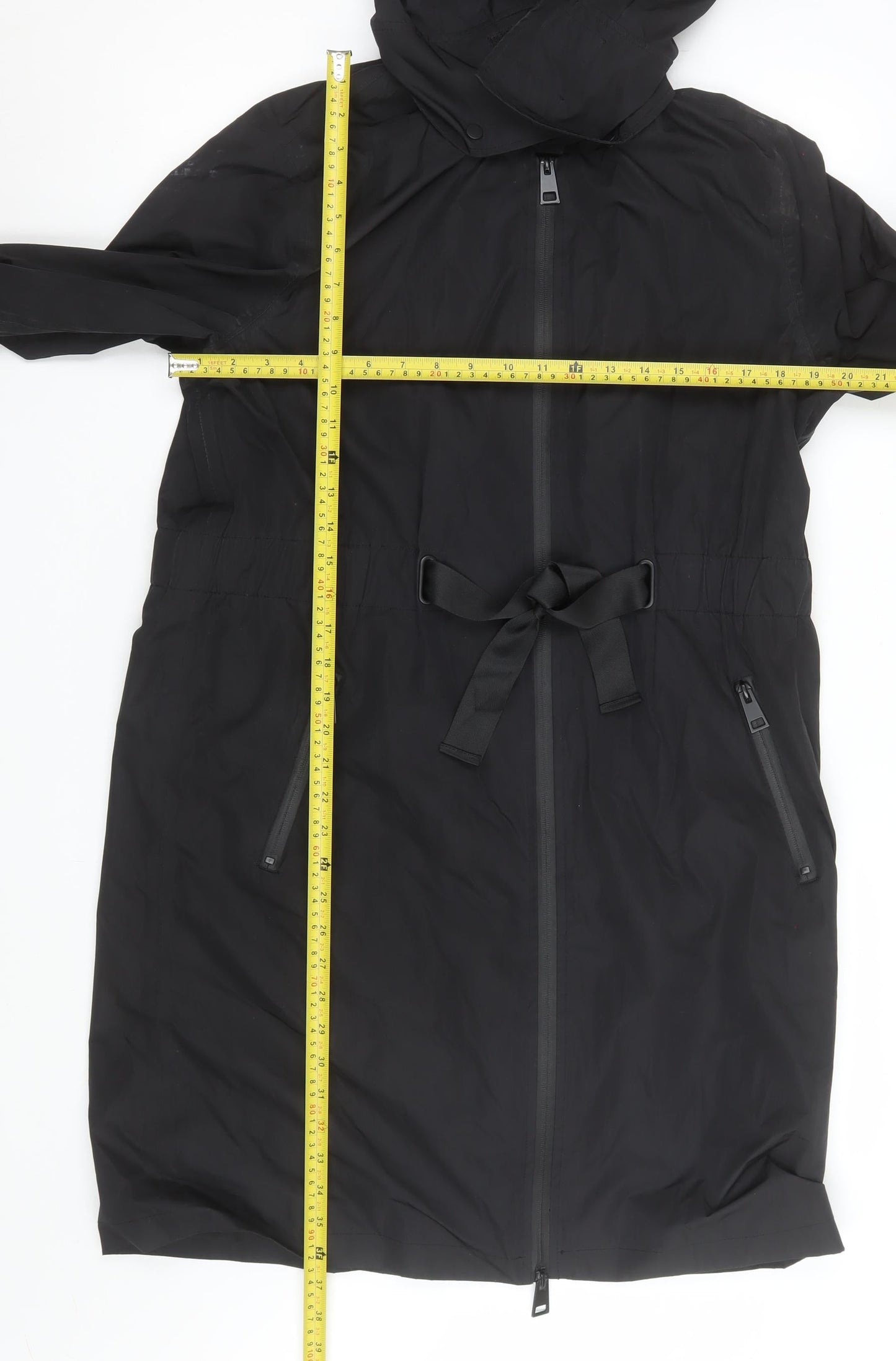 Womens UK Size 8 F&F Black Parka Coat