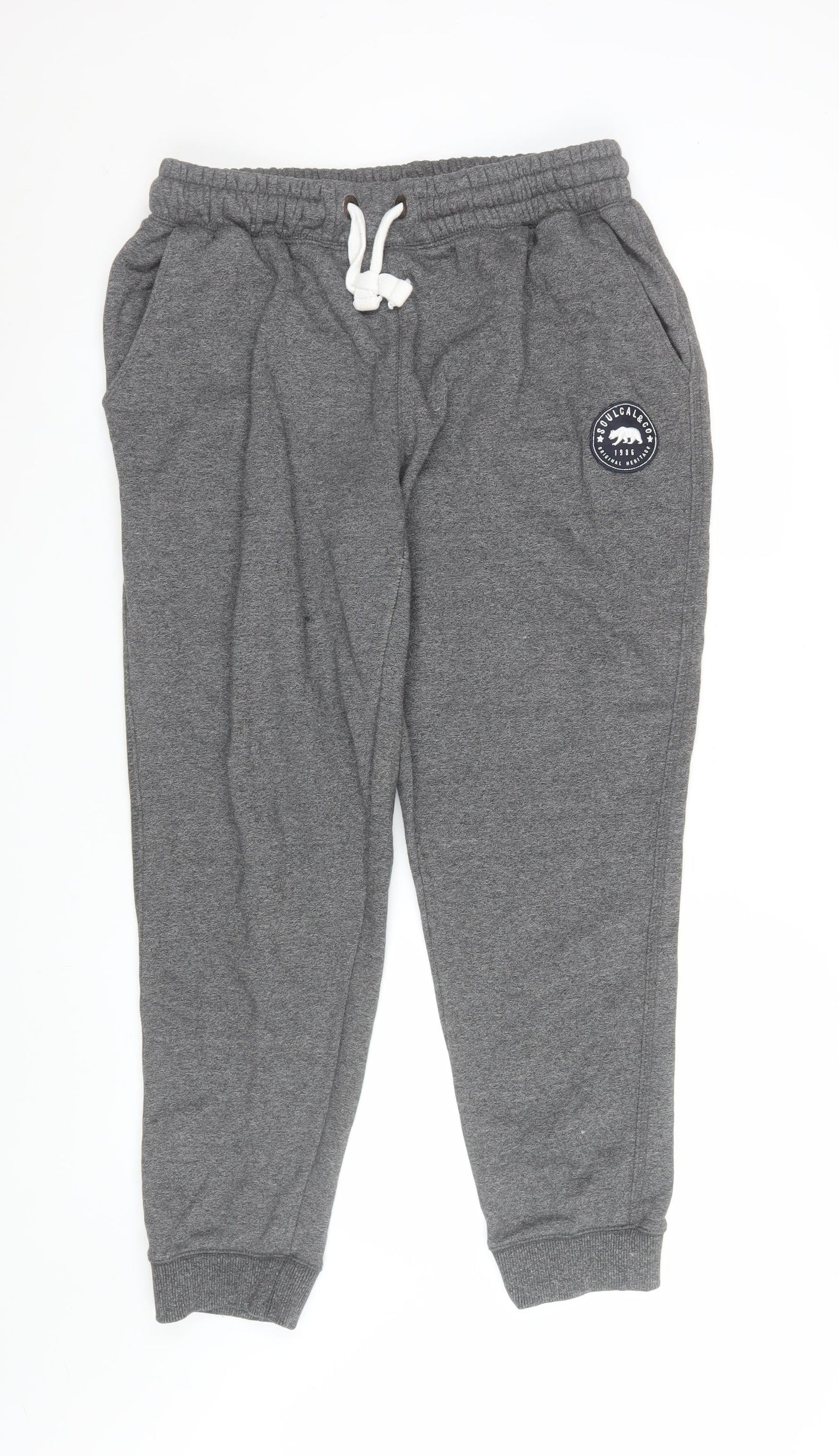 Mens UK Size 16 SoulCal & Co Regular Fit Jogger Grey Trousers