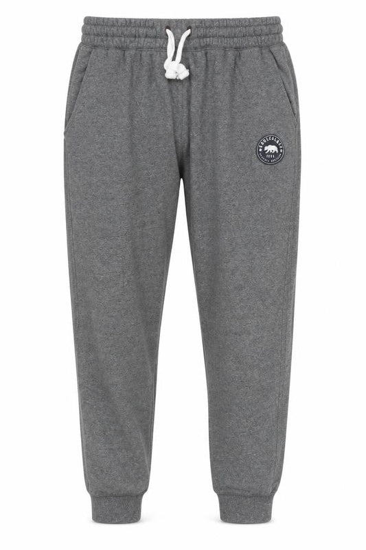 Front view of SoulCal & Co women’s grey jogger trousers, size UK 16, elastic waist fleece