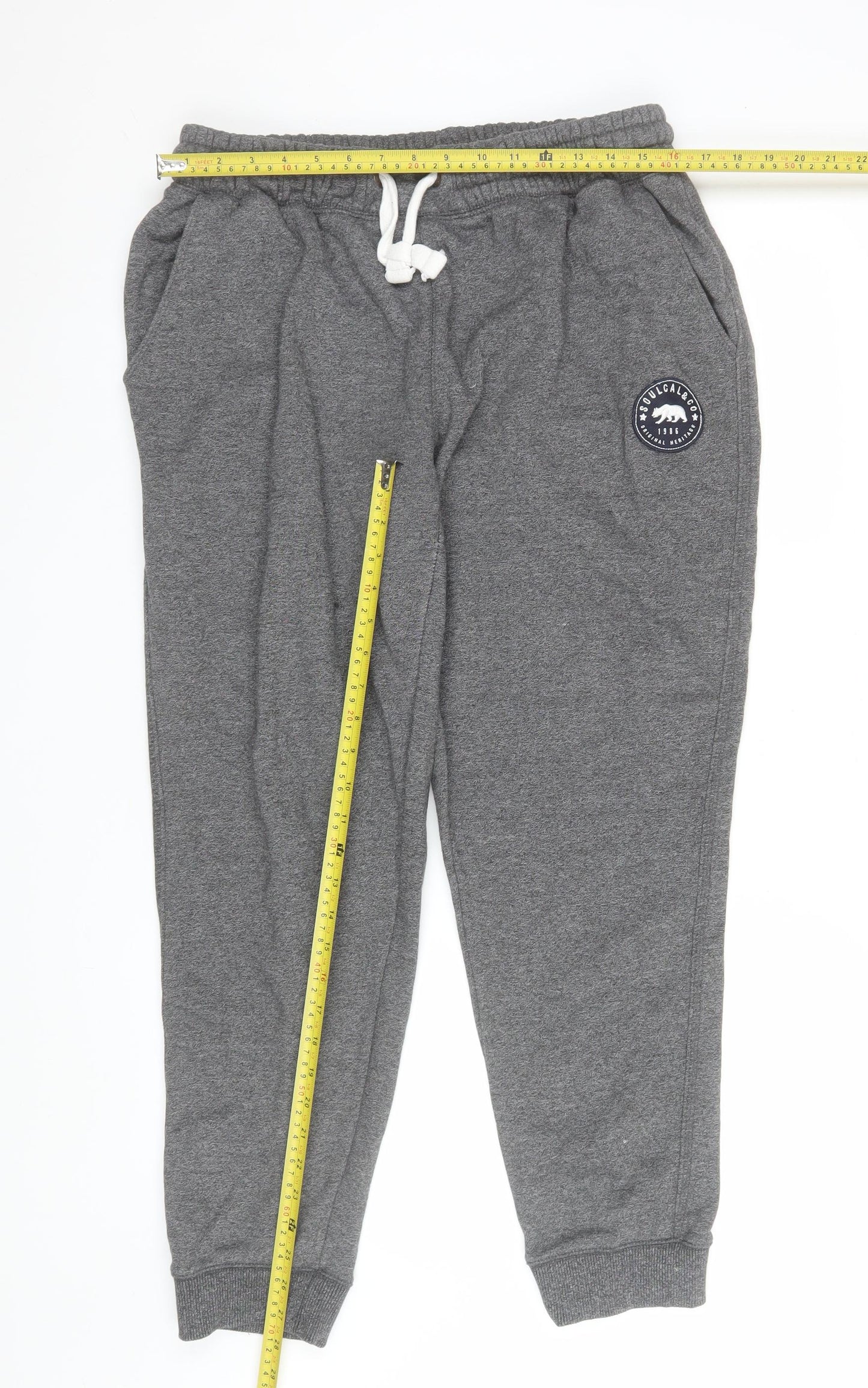 Mens UK Size 16 SoulCal & Co Regular Fit Jogger Grey Trousers