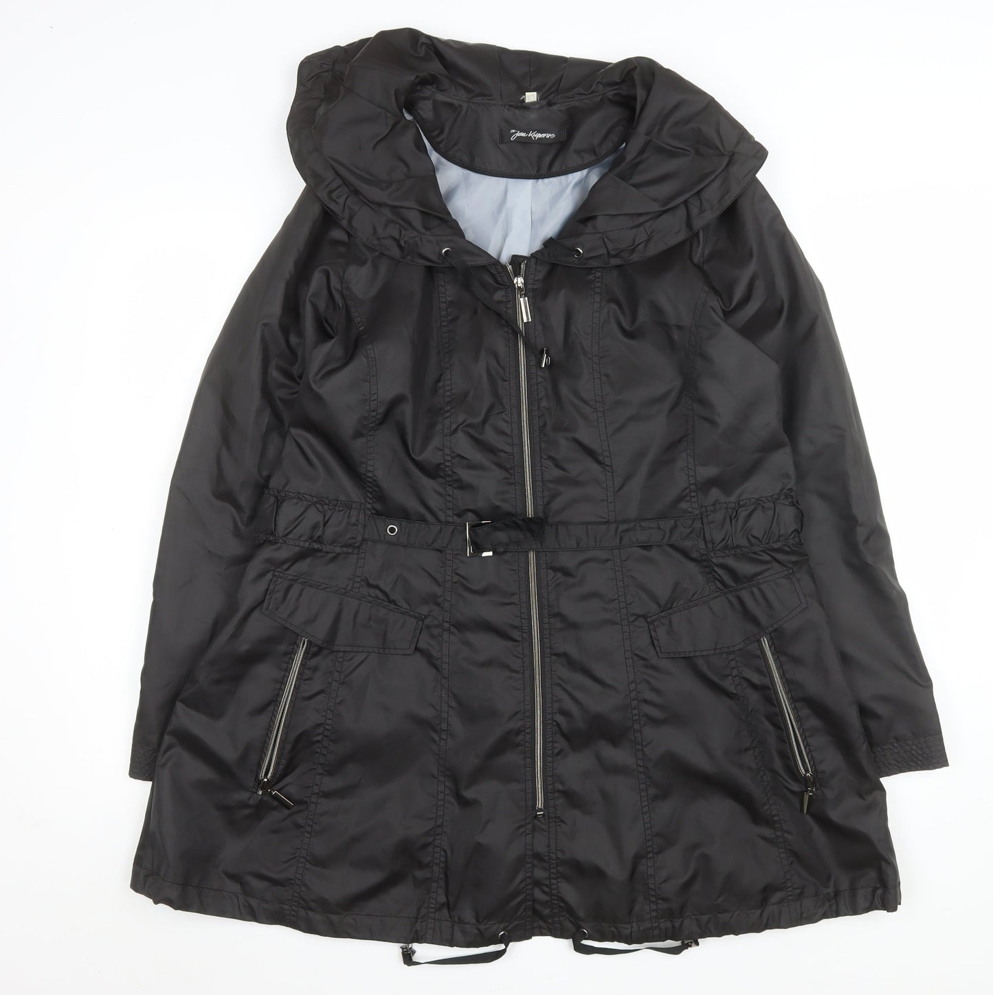 Womens UK Size 12 Jan Kuiperus Black Parka Coat