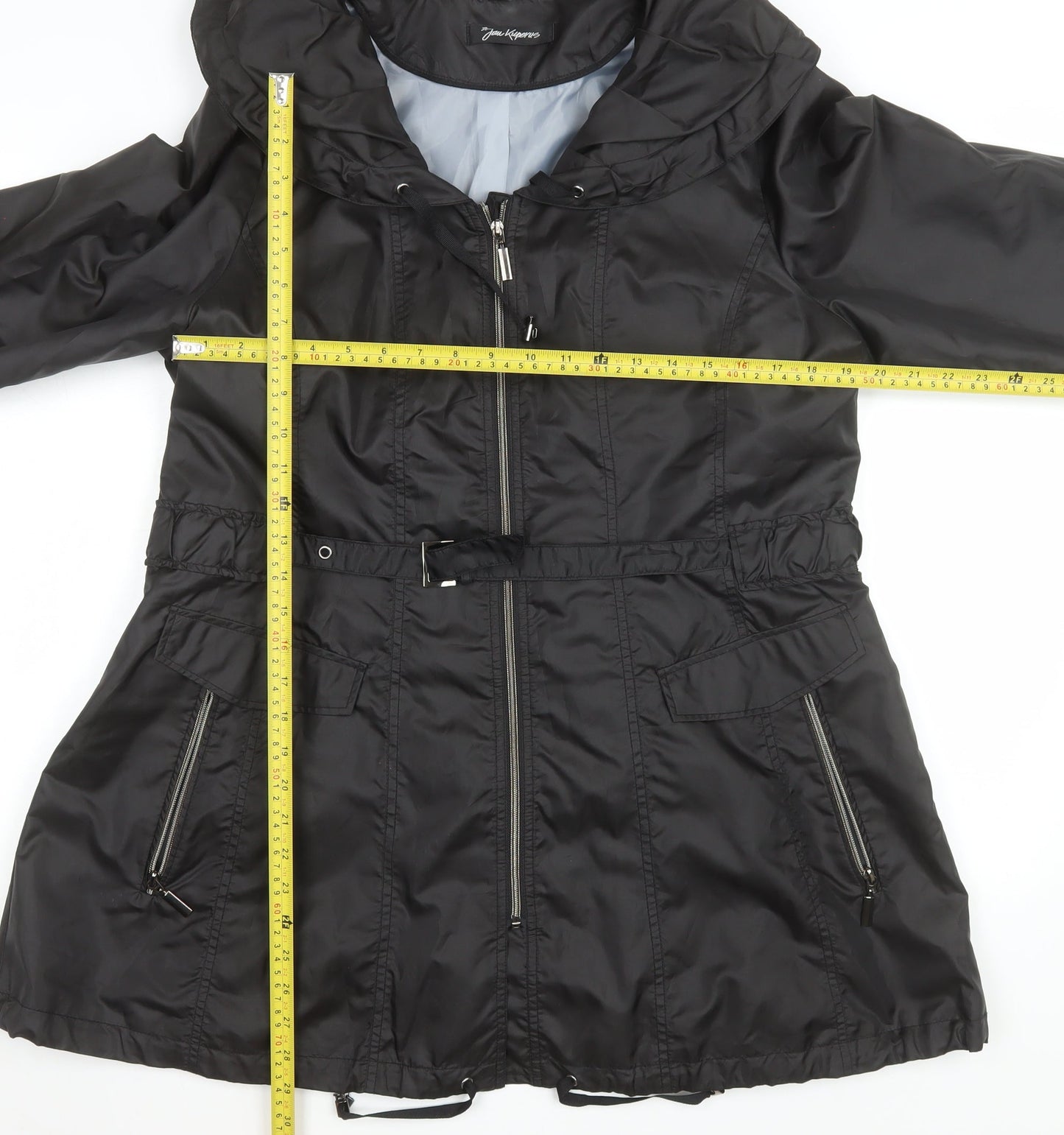 Womens UK Size 12 Jan Kuiperus Black Parka Coat