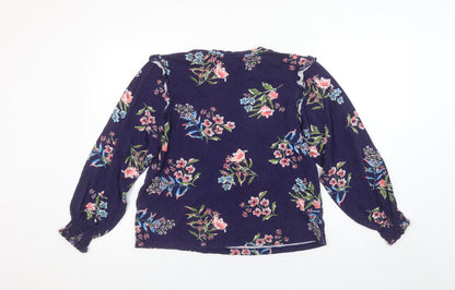 Womens UK Size 10 Joules Blue Tunic Blouse